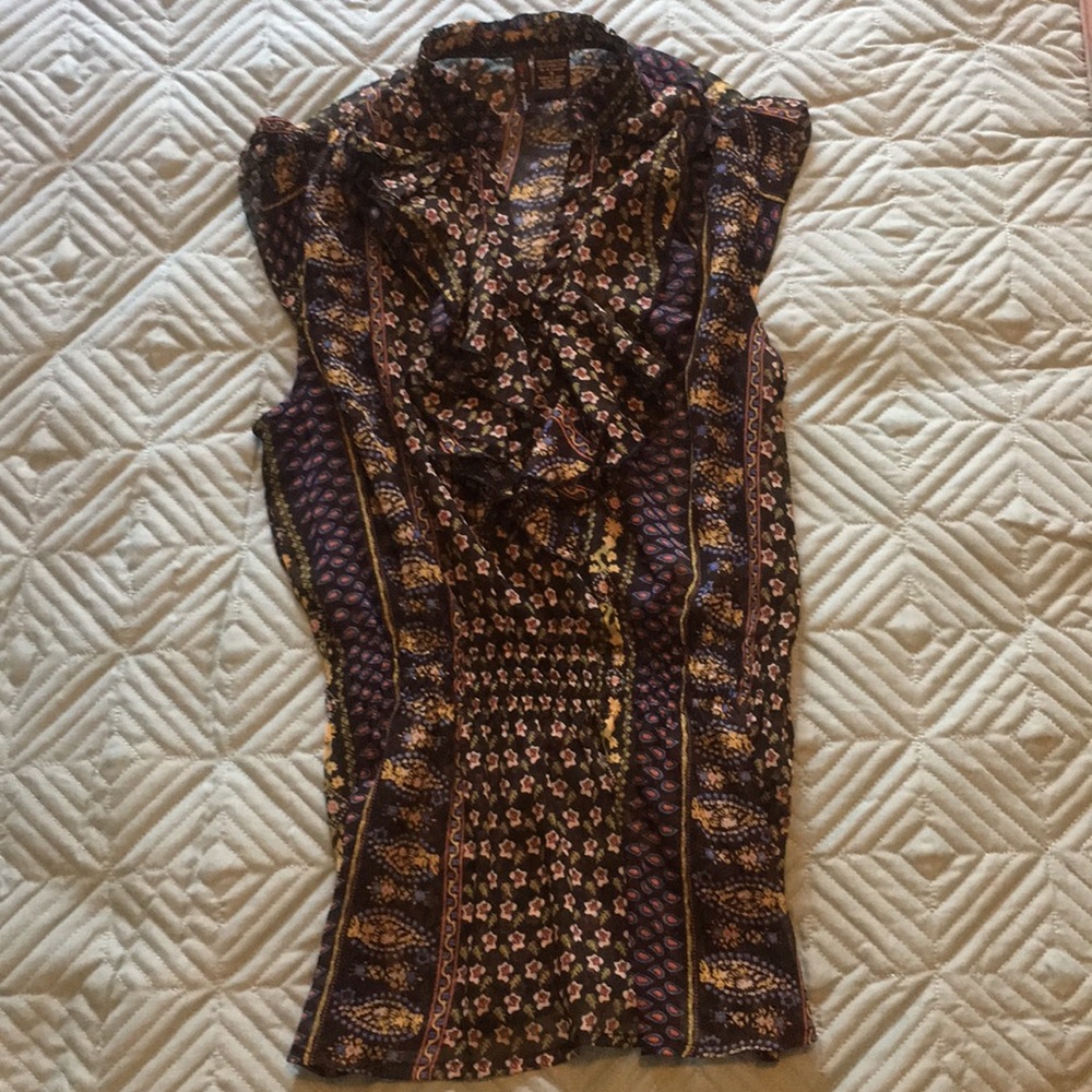 Sheer ruffled blouse